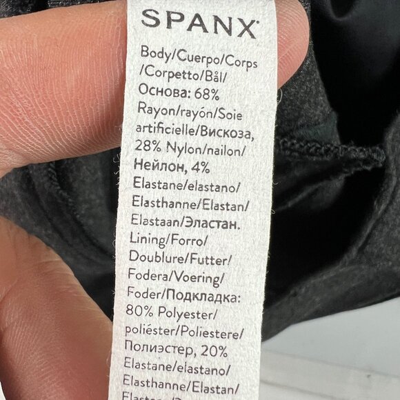 Spanx Super Smooth Pants Women's 27x26* Ponte Flare Crop Front Seam Black Tag M - Picture 7 of 16